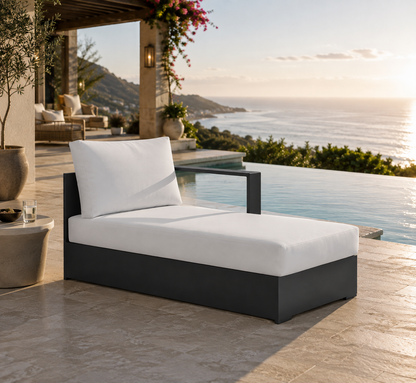 Tahoe Outdoor Patio Powder-Coated Aluminum Right-Facing Chaise Lounge
