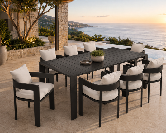 Tahoe 9-Piece Outdoor Patio Aluminum Dining Set by Modway