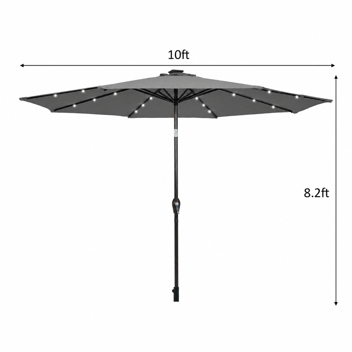 10 Feet Outdoor Patio umbrella with Bright Solar LED Lights-Dark Blue