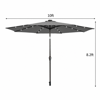 10 Feet Outdoor Patio umbrella with Bright Solar LED Lights-Dark Blue