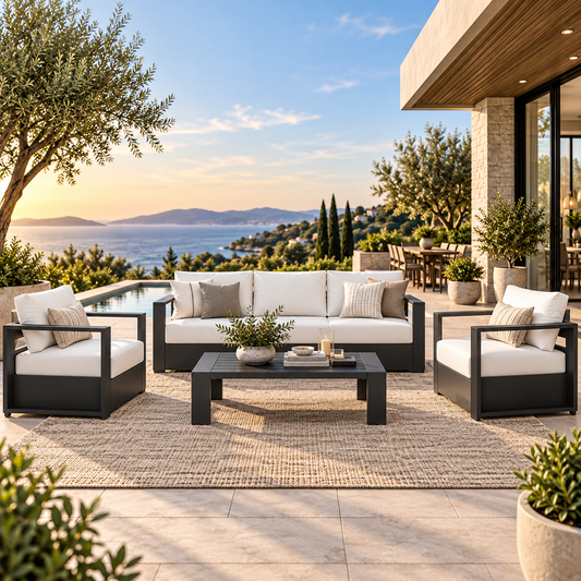 Tahoe 4-Piece Outdoor Patio Powder-Coated Aluminum Set by Modway