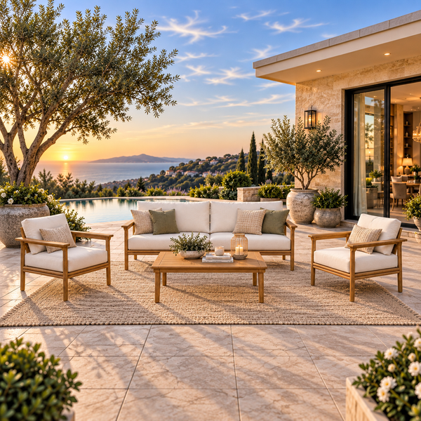 Wren 4-Piece Outdoor Patio Teak Wood Furniture Set by Modway