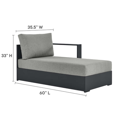 Tahoe Outdoor Patio Powder-Coated Aluminum Right-Facing Chaise Lounge