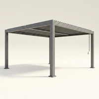 Louvered Pergola, Outdoor Pergola with Adjustable Louvered Roof, Reinforced Aluminum Frame, Integrated Drainage System, Hardtop Gazebo for Patio — Studio Shot
