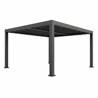 Outdoor Pergola Built for All-Weather Use, Adjustable Louvered Roof, Aluminum Frame, Integrated Drainage