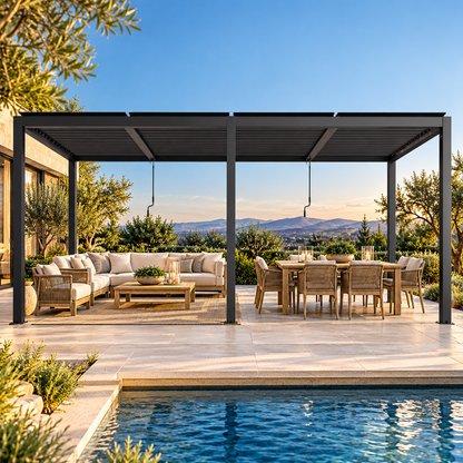 10x19 Louver Pergola Aluminium Frame & Louvers