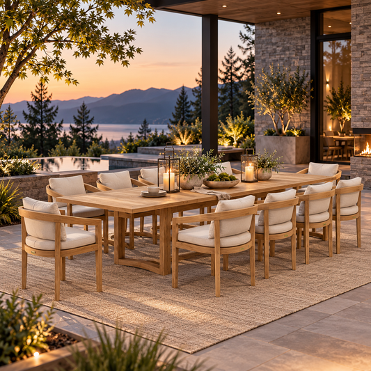Anderson Teak Toscana 13-Piece Extendable Teak Dining Set