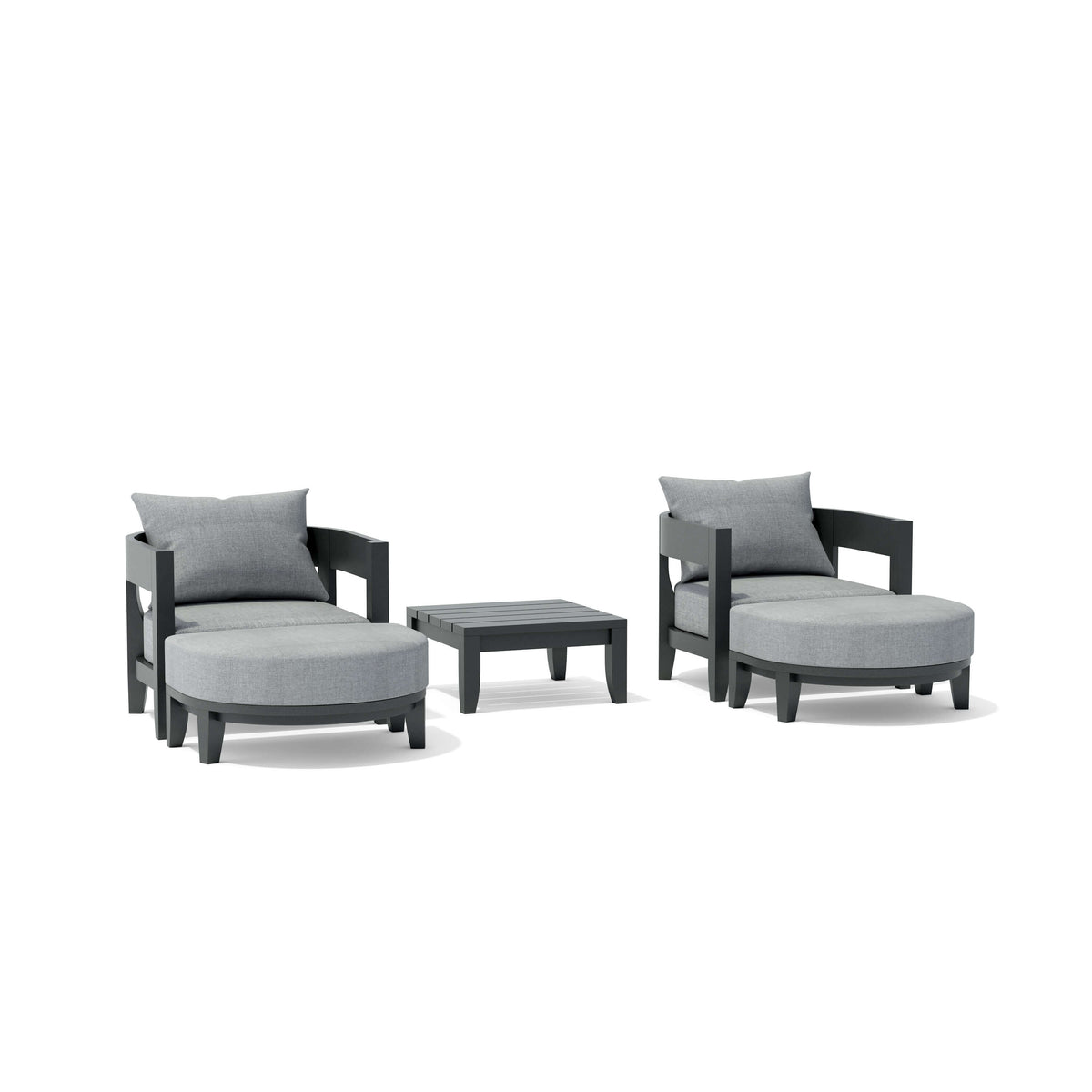 SET-172-AL 5-PC CORONADO ALUMINUM DEEP SEATING SET