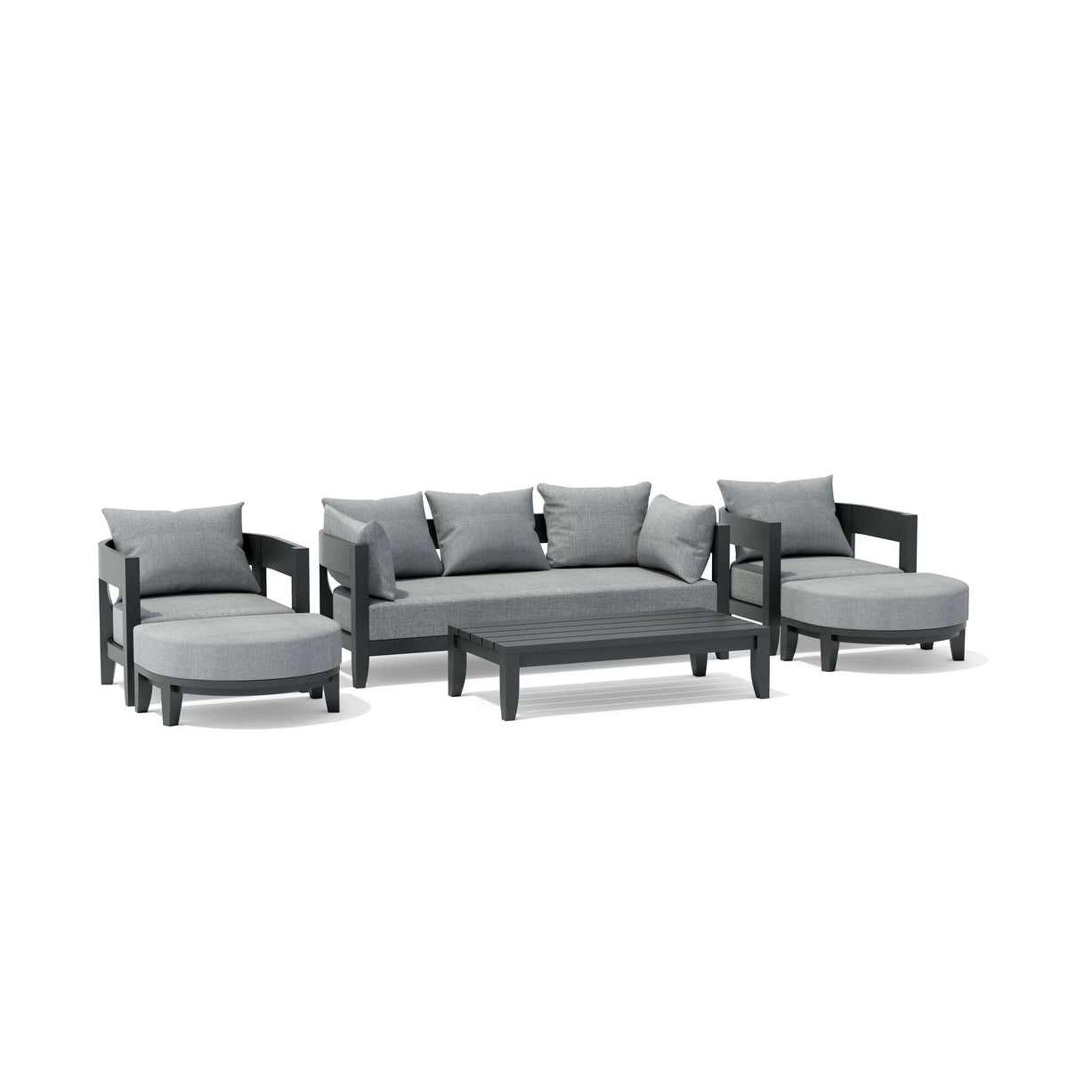 SET-171-AL 6-PC CORONADO ALUMINUM DEEP SEATING SET