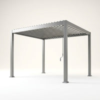 Outdoor Pergola Built for All-Weather Luxury, Adjustable Louvered Roof, Aluminum Frame, Integrated Drainage — Studio Shot