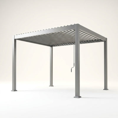 Outdoor Pergola Built for All-Weather Use, Adjustable Louvered Roof, Aluminum Frame, Integrated Drainage