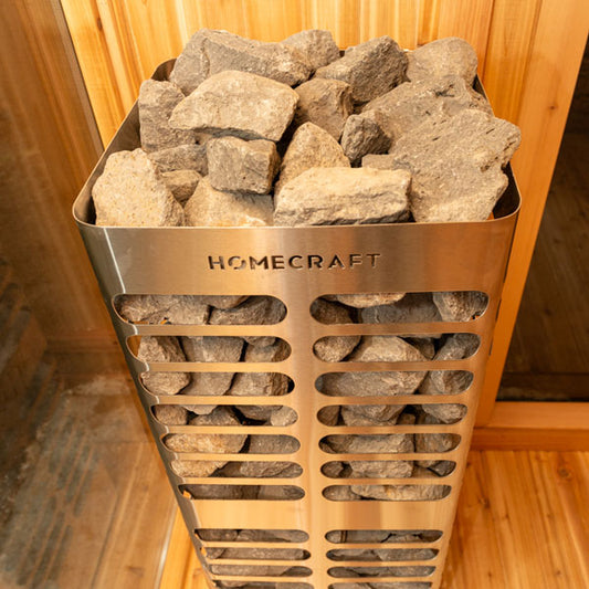 Homecraft Revive 6 kW RV60 sauna heater — stone basket detail; stones and sauna sold separately