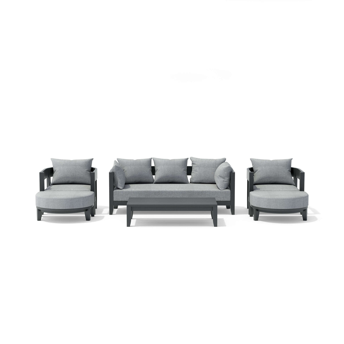 SET-171-AL 6-PC CORONADO ALUMINUM DEEP SEATING SET