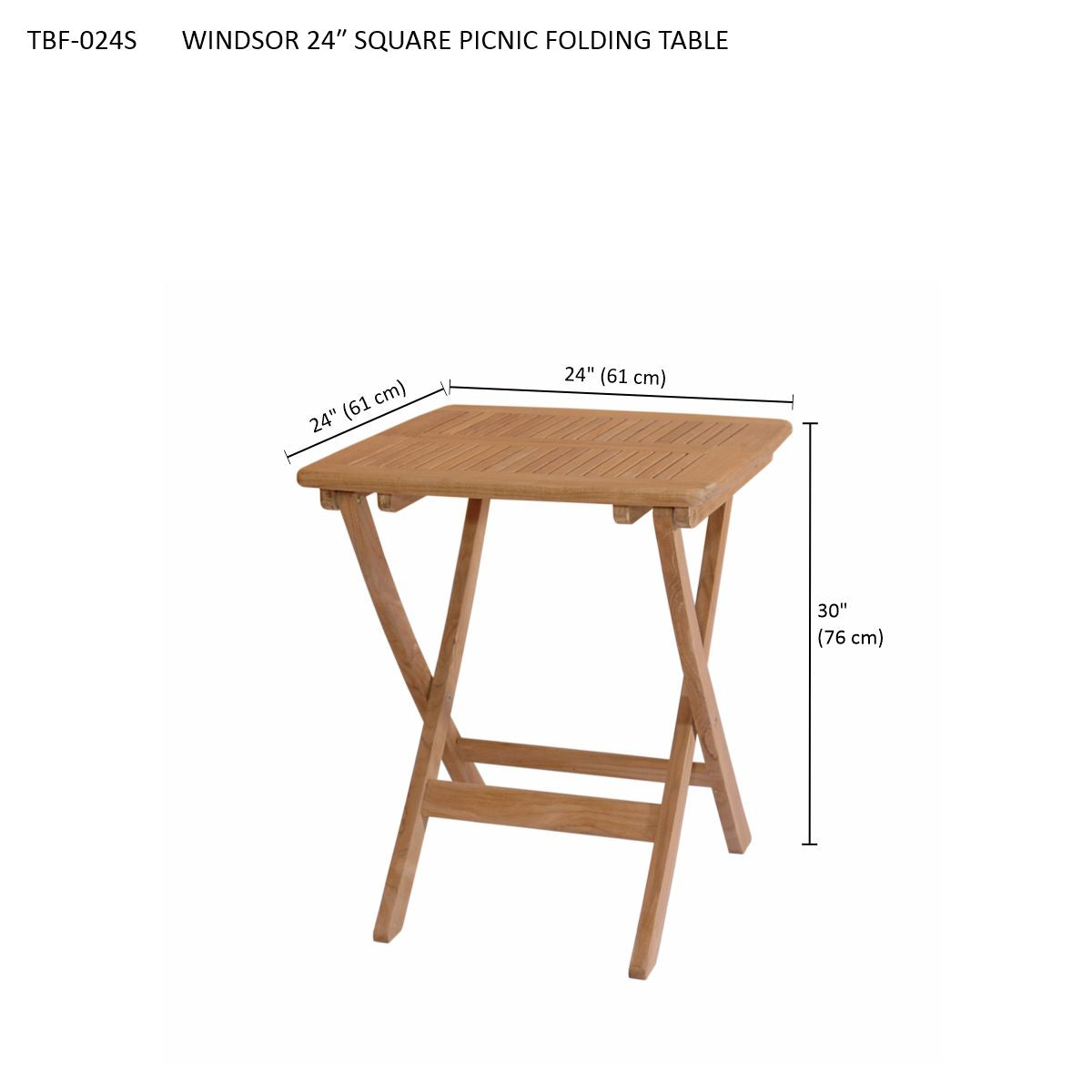 WINDSOR 24″ SQUARE PICNIC FOLDING TABLE