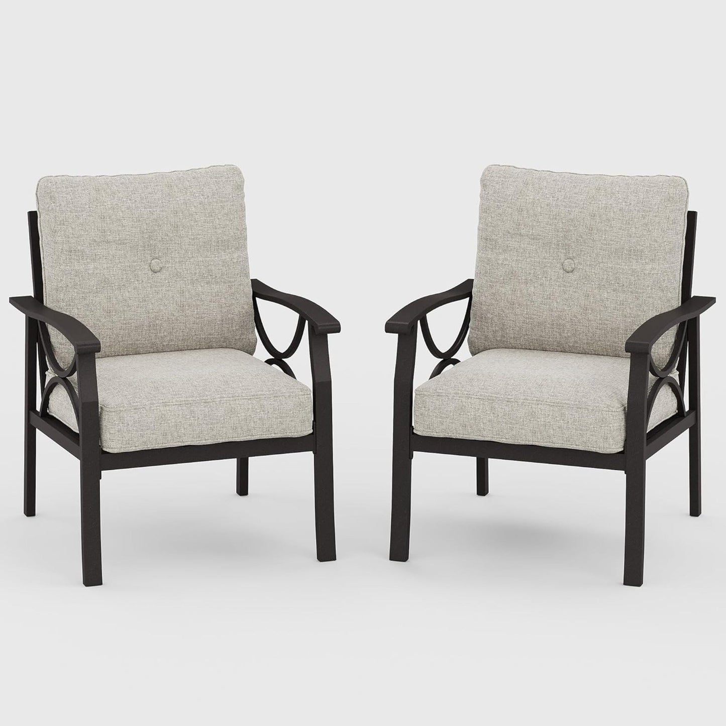 5-Piece Metal Patio Furniture Set, 5-Seat All-Weather Conversation Sofa