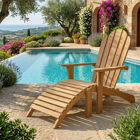 Anderson Teak Adirondack Chair with Ottoman