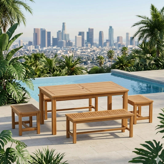 Anderson Teak Montage Madison 5-Piece Teak Bench Dining Set — supplier product photograph 1