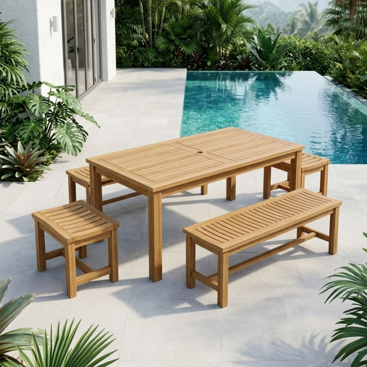 Anderson Teak Montage Madison 5-Piece Teak Bench Dining Set — supplier product photograph 2