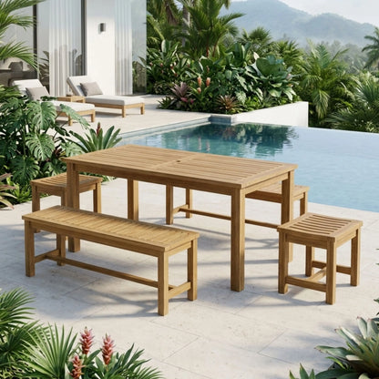 Anderson Teak Montage Madison 5-Piece Teak Bench Dining Set — supplier product photograph 3