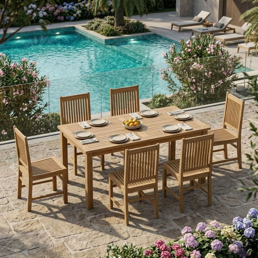 Anderson Teak Montage Saratoga 7-Piece Teak Dining Set — supplier product photograph 3