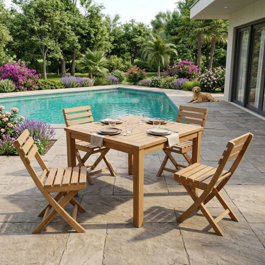 Anderson Teak Montage Alabama 5-Piece Teak Dining Set — supplier product photograph 2