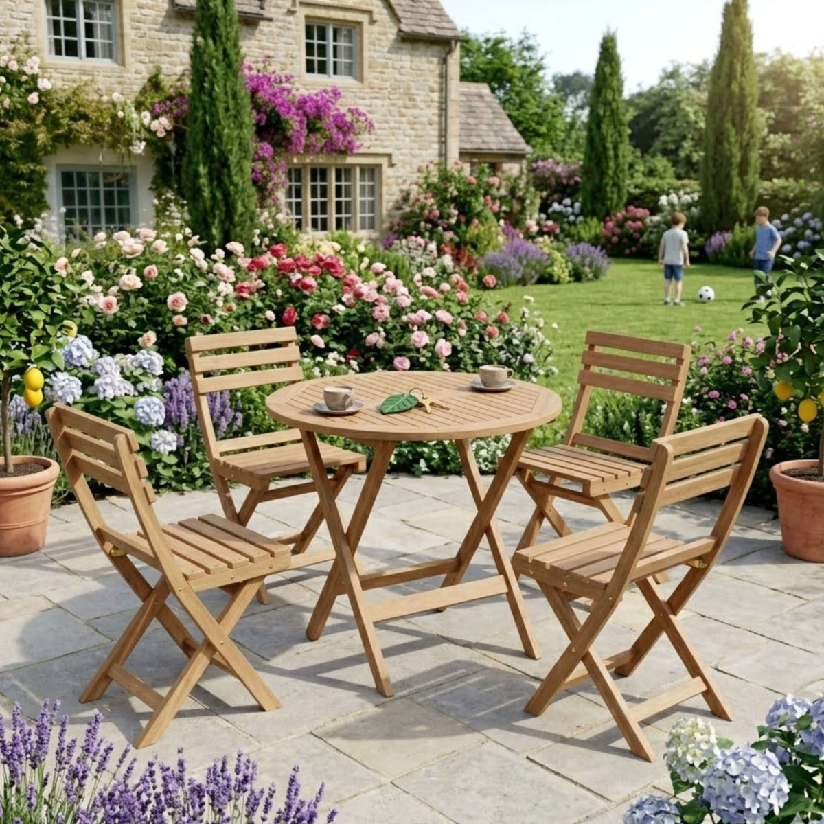 Anderson Teak Chester Alabama 5-Piece Folding Teak Bistro Set — supplier product photograph 1