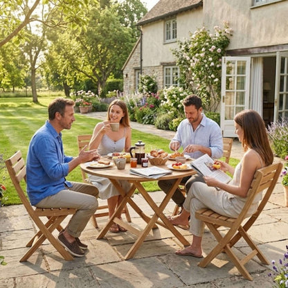 Anderson Teak Chester Alabama 5-Piece Folding Teak Bistro Set — supplier product photograph 3