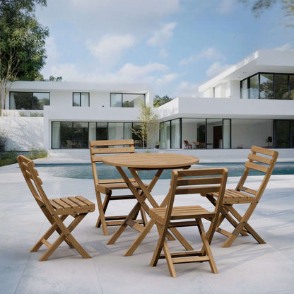 Anderson Teak Chester Alabama 5-Piece Folding Teak Bistro Set — supplier product photograph 4