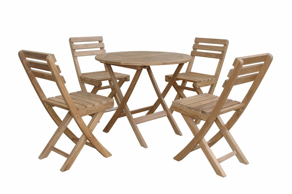 Anderson Teak Chester Alabama 5-Piece Folding Teak Bistro Set — supplier product photograph 8