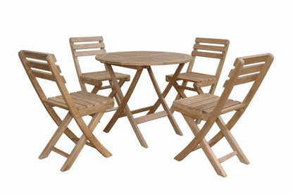Anderson Teak Chester Alabama 5-Piece Folding Teak Bistro Set — supplier product photograph 8