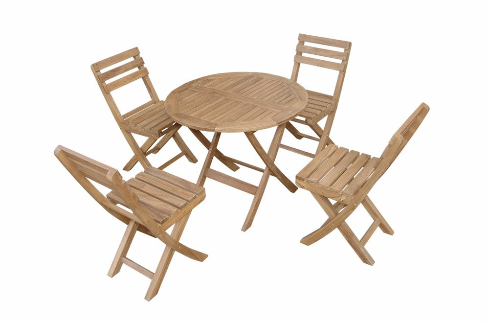 Anderson Teak Chester Alabama 5-Piece Folding Teak Bistro Set — supplier product photograph 9