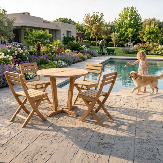 Anderson Teak Descanso Alabama 5-Piece Teak Bistro Set — supplier product photograph 2