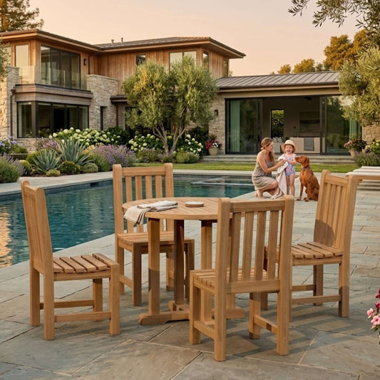 Anderson Teak Montage Braxton 5-Piece Round Teak Bistro Set — supplier product photograph 1