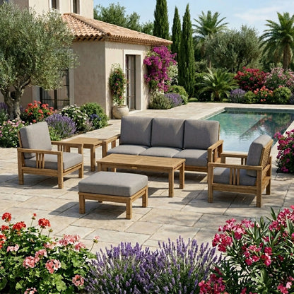 Anderson Teak SouthBay 6-Piece Teak Sofa Set with Ottoman — supplier product photograph 1