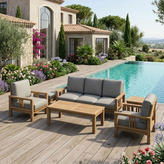 Anderson Teak SouthBay 6-Piece Teak Sofa Set with Ottoman — supplier product photograph 2