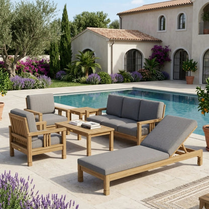 Anderson Teak SouthBay 6-Piece Teak Sofa & Sun Lounger Set — supplier product photograph 1