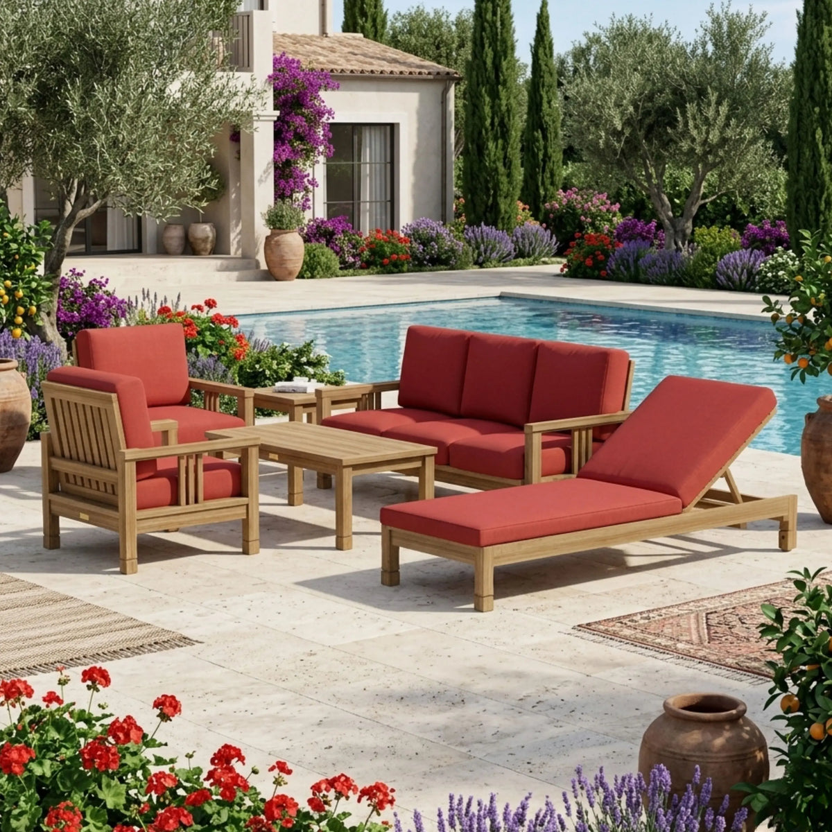 Anderson Teak SouthBay 6-Piece Teak Sofa & Sun Lounger Set — supplier product photograph 2