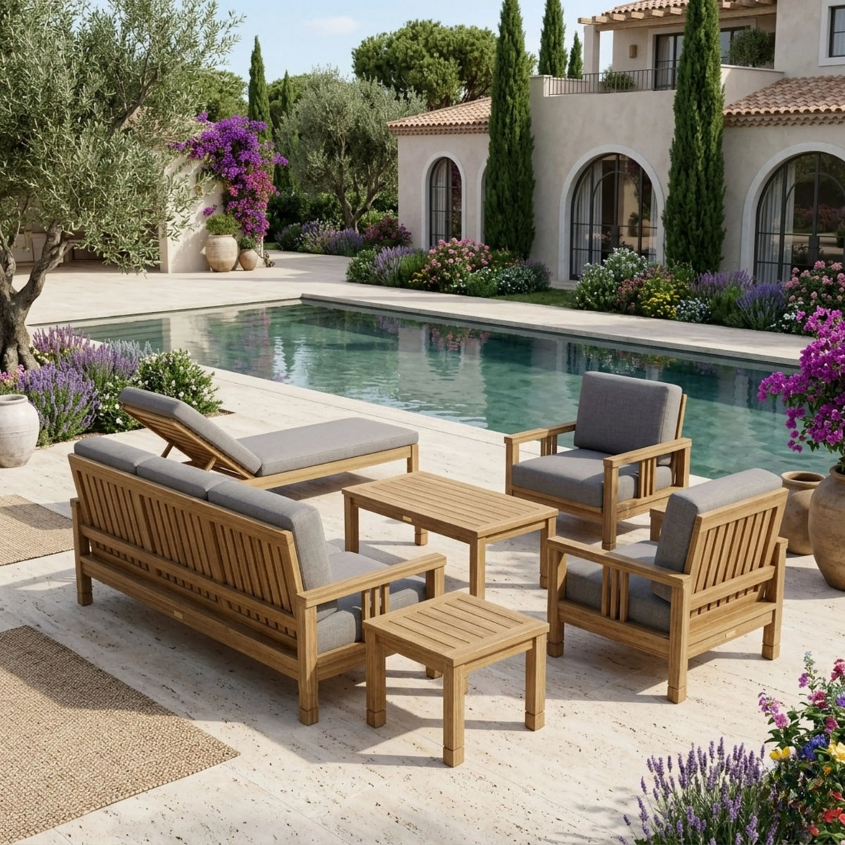 Anderson Teak SouthBay 6-Piece Teak Sofa & Sun Lounger Set — supplier product photograph 3