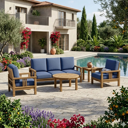 Anderson Teak SouthBay 5-Piece Teak Sofa Set, Round Table — supplier product photograph 3
