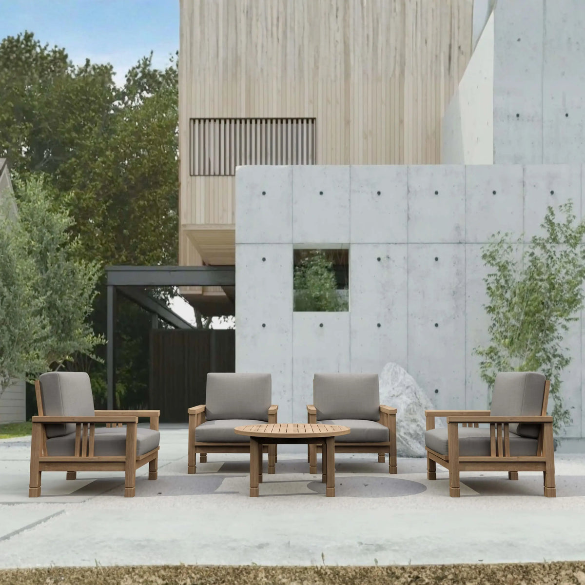 Anderson Teak SouthBay 5-Piece Teak Armchair Conversation Set — supplier product photograph 2