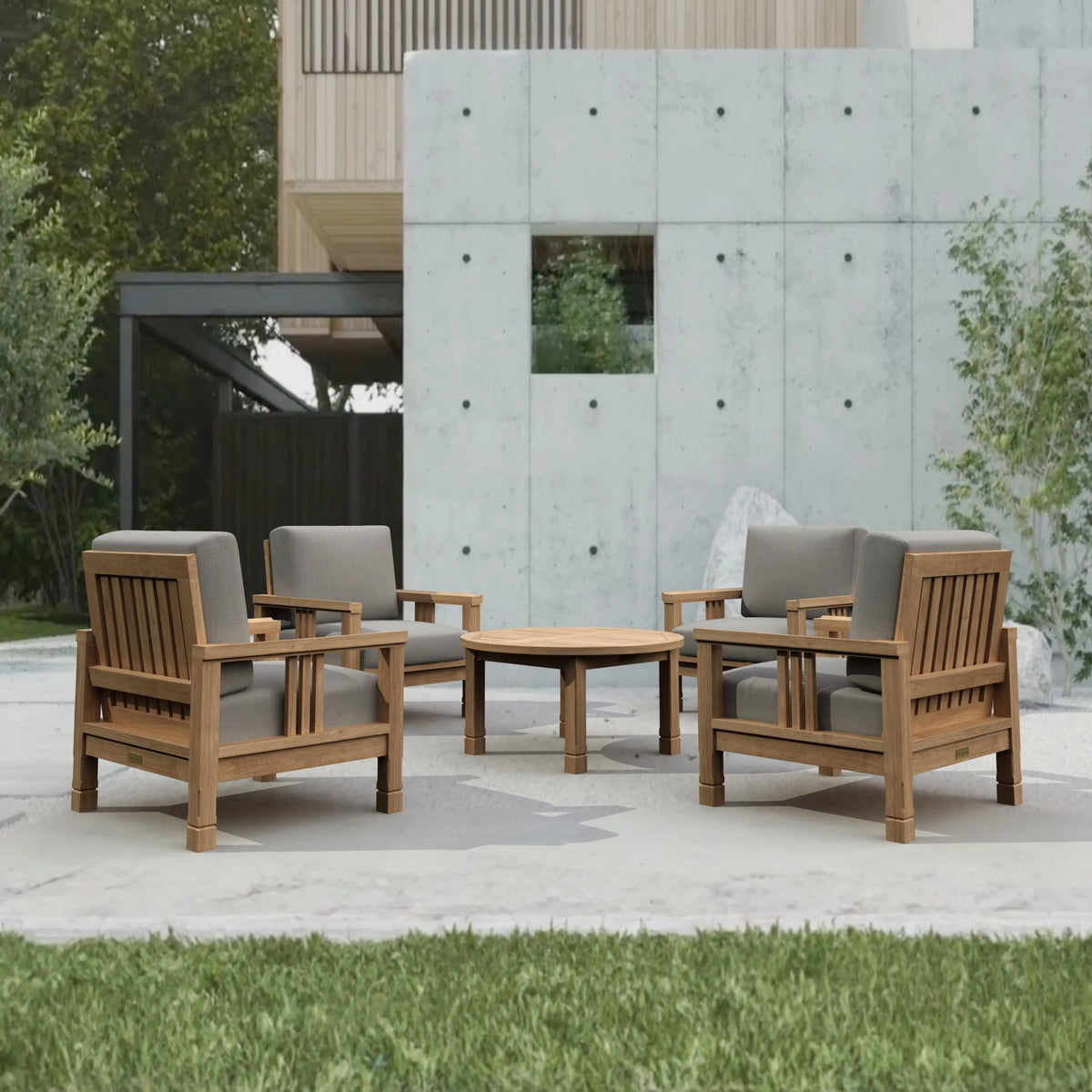 Anderson Teak SouthBay 5-Piece Teak Armchair Conversation Set — supplier product photograph 3