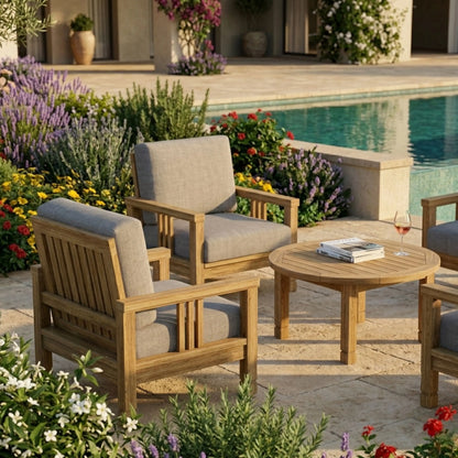 Anderson Teak SouthBay 5-Piece Teak Armchair Conversation Set — supplier product photograph 4