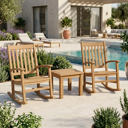 Anderson Teak Palm Beach 3-Piece Teak Rocking Chair Set — supplier product photograph 1