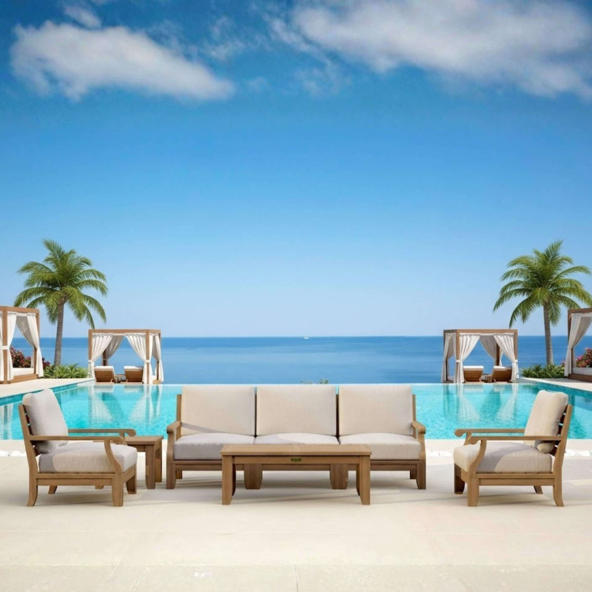 Anderson Teak Riviera 7-Piece Modular Teak Conversation Set — supplier product photograph 1