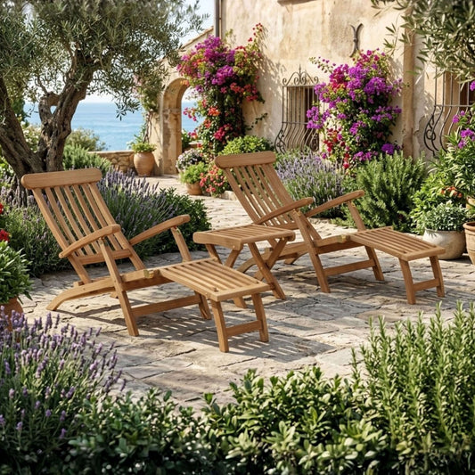 Anderson Teak Royal Steamer 3-Piece Teak Set with Foot Stool — supplier product photograph 1