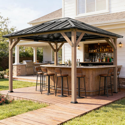 10′ × 12′  Spacious Outdoor Hardtop Gazebo