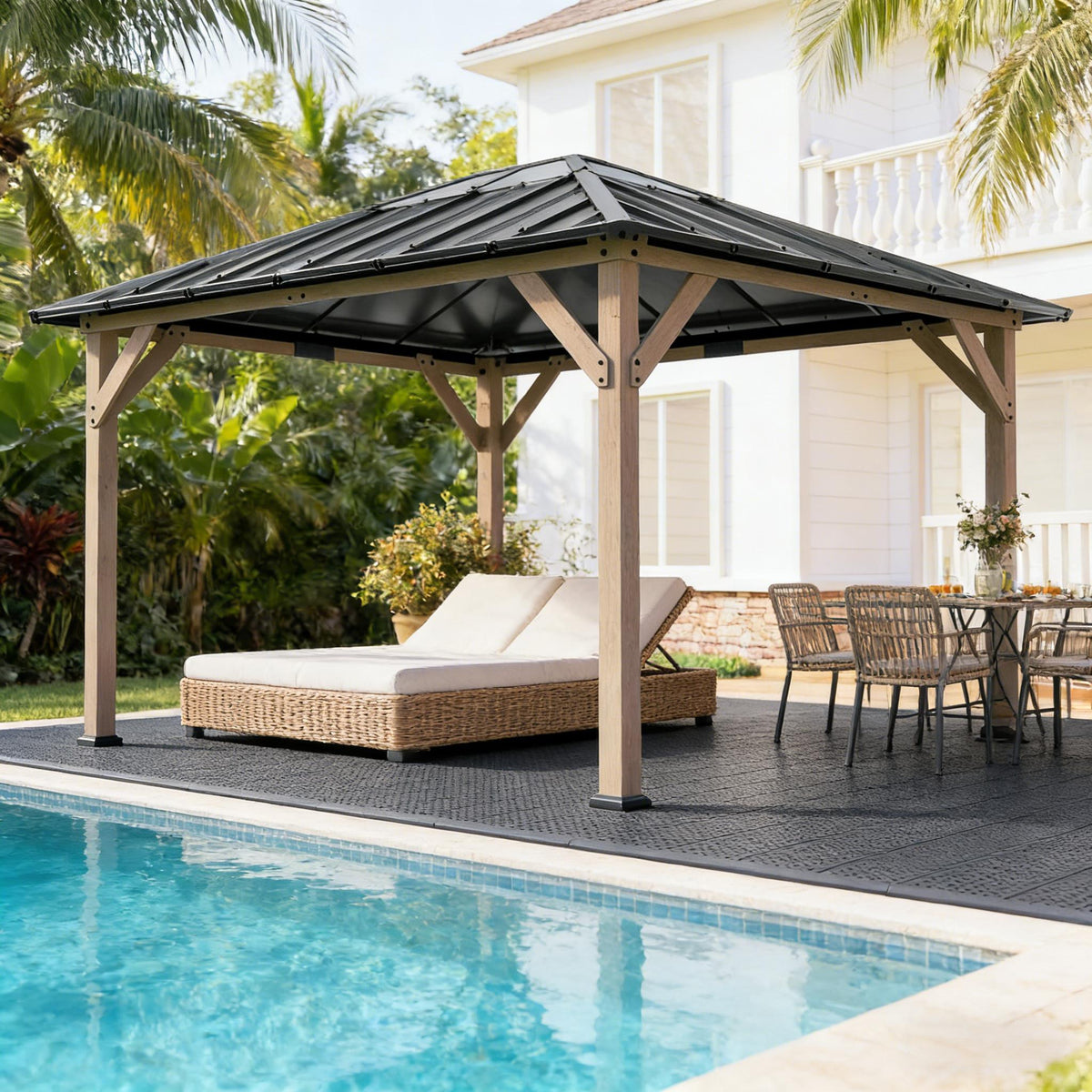 10′ × 12′  Spacious Outdoor Hardtop Gazebo