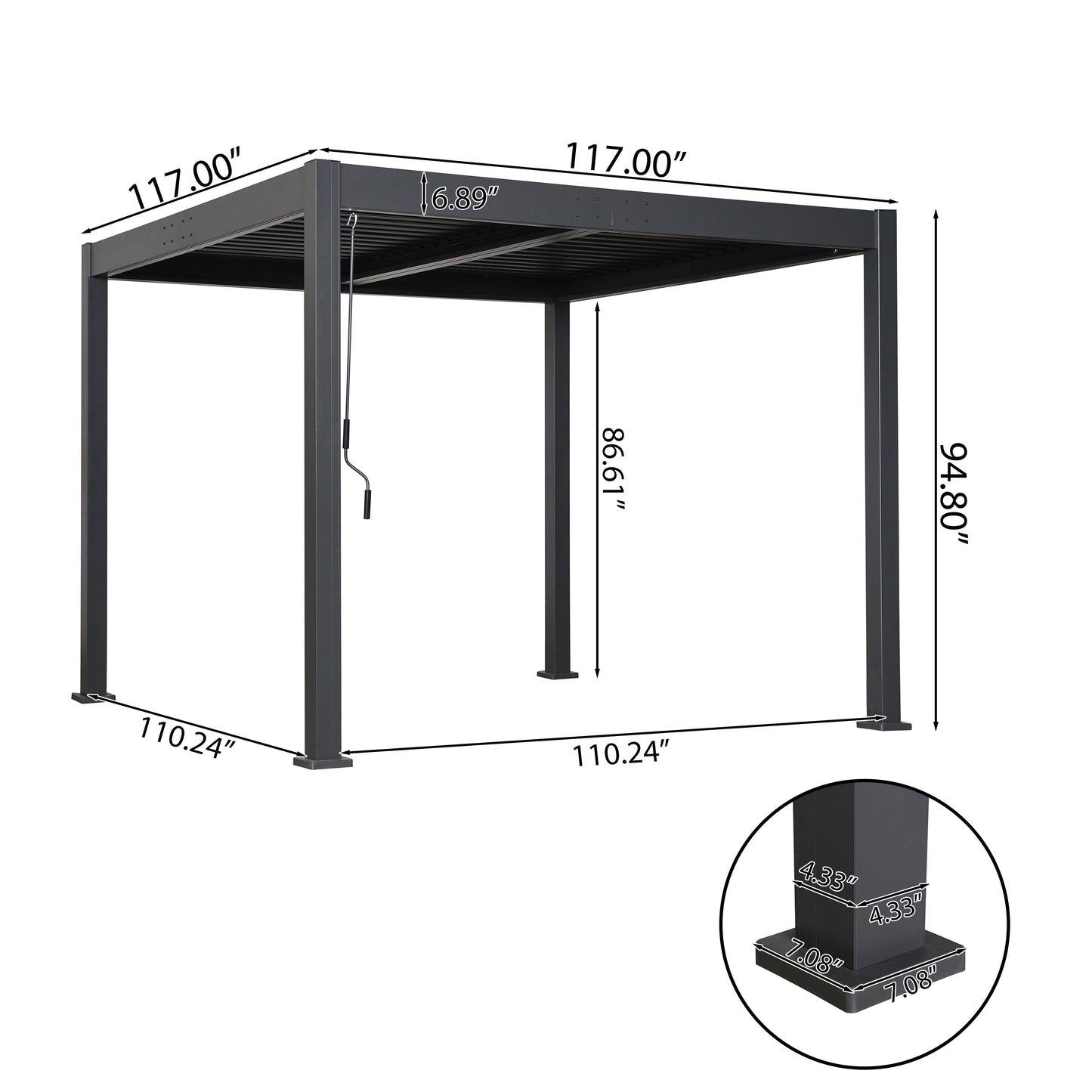10 x 10 - Byron Outdoor Pergola