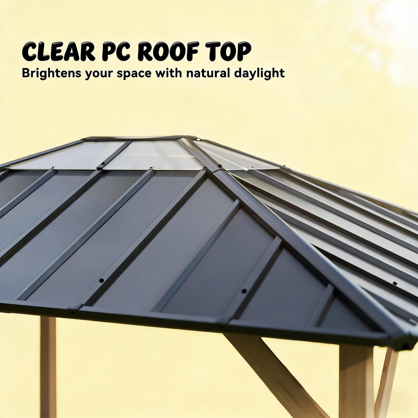 10′ × 12′  Spacious Outdoor Hardtop Gazebo