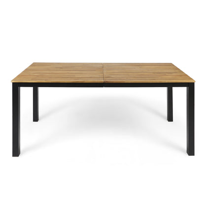 3-Piece Outdoor Acacia Wood Dining Set, 71" Rectangular Patio Table & 2 Benches